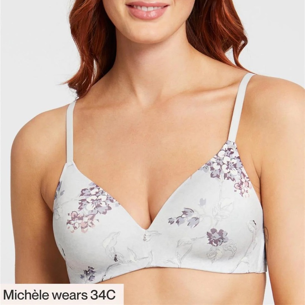 NWT Montelle Wire-Free T-Shirt Bra 9317 Tea Garden 30E